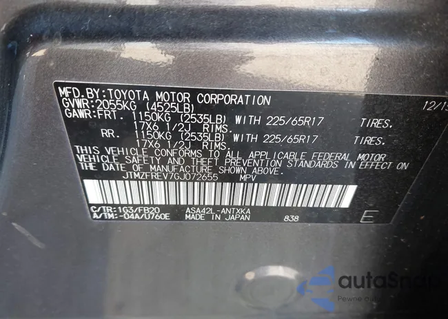 JTMZFREV7GJ072655: 44174410