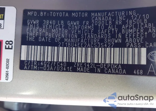 2T1BU4EE2AC535427: 44174430