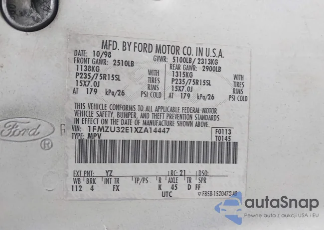 1FMZU32E1XZA14447: 44175531