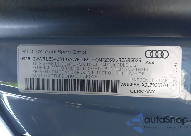 WUAKBAFX9L7900780: 44175667