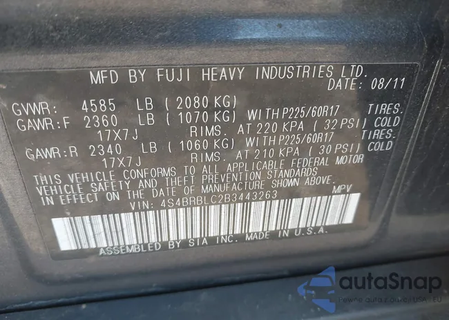 4S4BRBLC2B3443263: 44175707