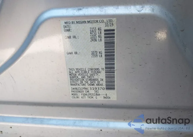 1N4BZ1CP9KC319370: 44175747