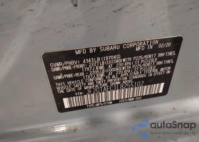 JF2GTAEC1L8255102: 44175765