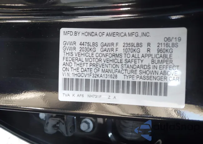 1HGCV1F32KA131628: 44175923