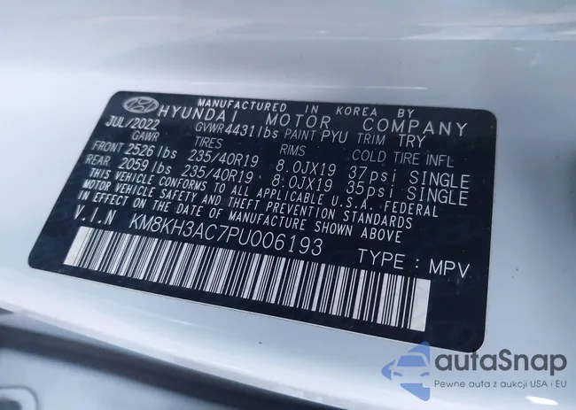 KM8KH3AC7PU006193: 44175943