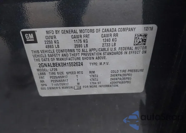 2GNALBEK0H1552624: 44176021