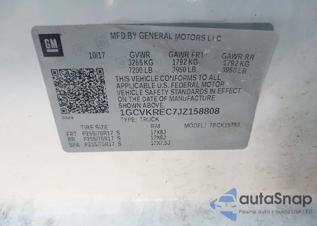 1GCVKREC7JZ158808: 44176032