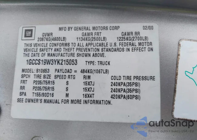 1GCCS19W3YK215053: 44175163