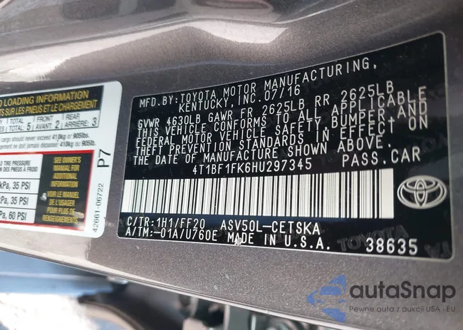 4T1BF1FK6HU297345: 44175216