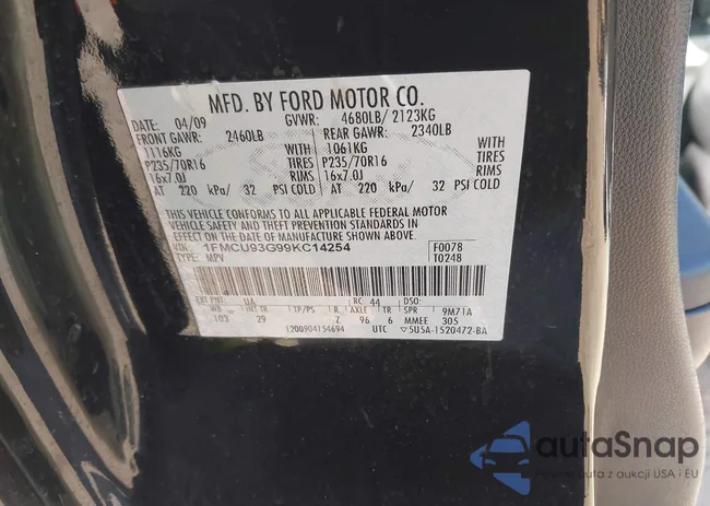 1FMCU93G99KC14254: 44175333