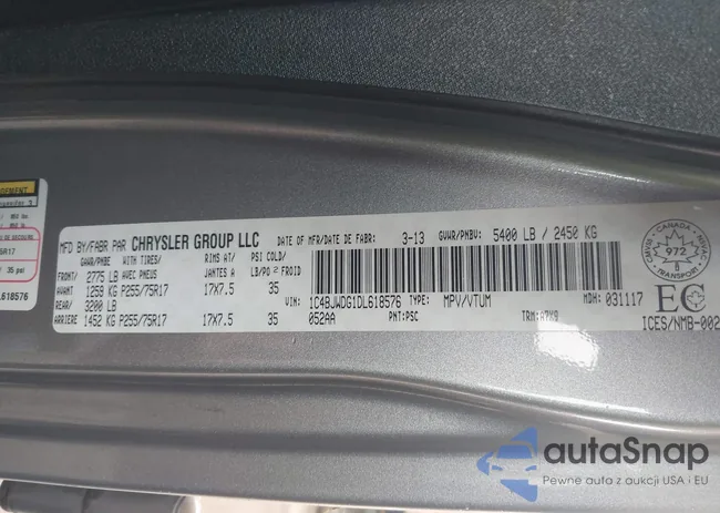 1C4BJWDG1DL618576: 44176560