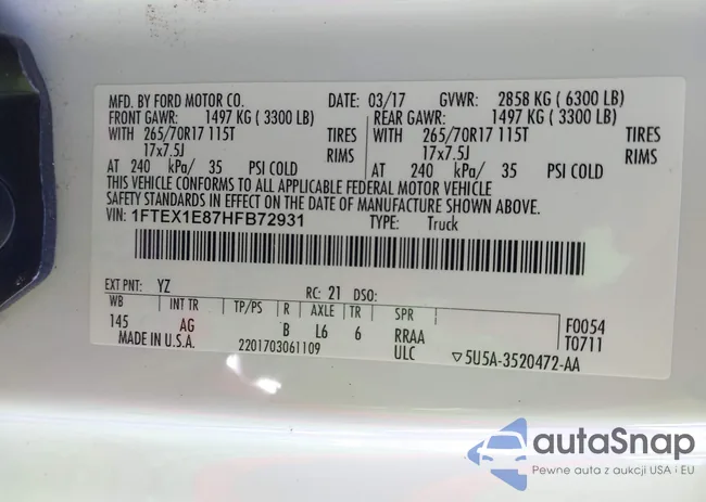 1FTEX1E87HFB72931: 44176623