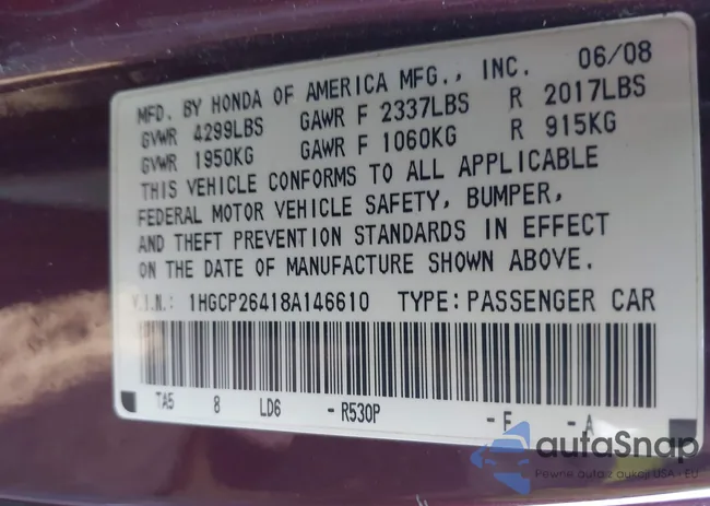 1HGCP26418A146610: 44176673