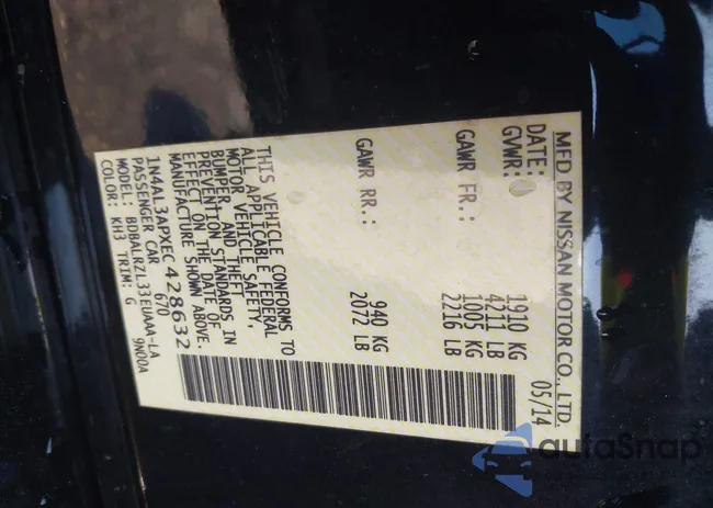 1N4AL3APXEC428632: 44176790