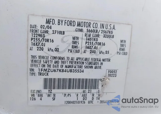 1FMZU67K84UB35534: 44176858