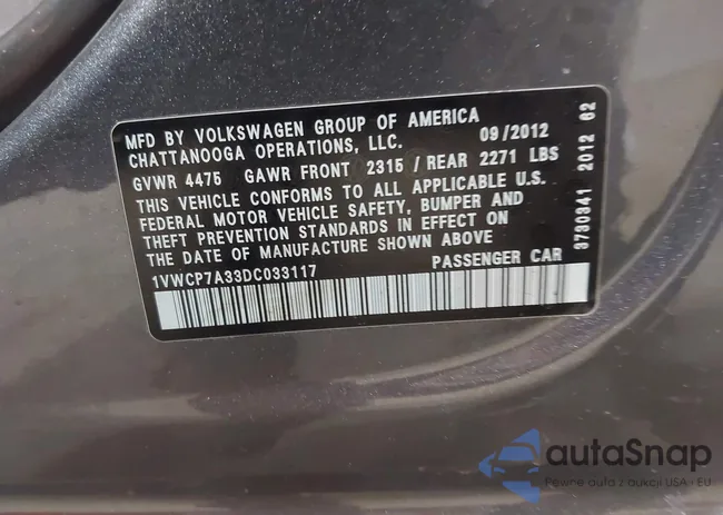 1VWCP7A33DC033117: 44176979