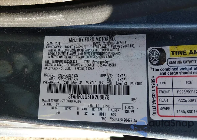 3FAHP0JG5CR208878: 44176991