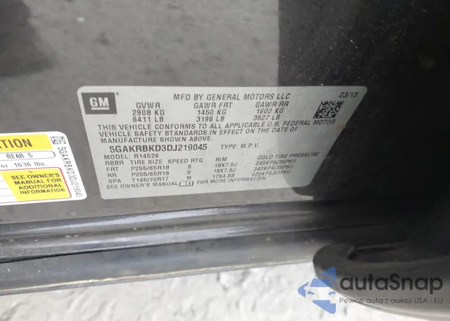 5GAKRBKD3DJ219045: 44176120