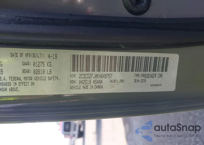 2C3CDZFJ0KH649757: 44176162