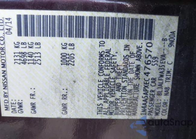 1N4AA5APXEC476570: 44176360