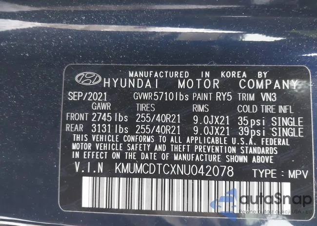 KMUMCDTCXNU042078: 44177437