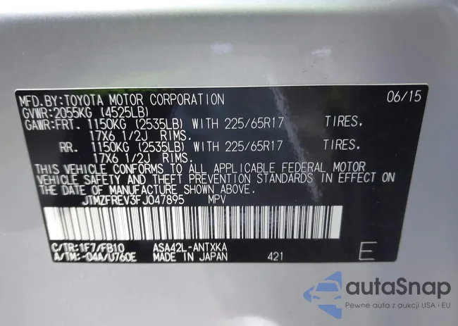 JTMZFREV3FJ047895: 44177471