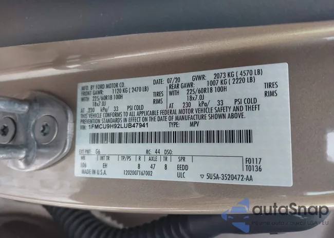 1FMCU9H92LUB47941: 44177510