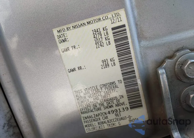 1N4AL2AP2CN499139: 44177585