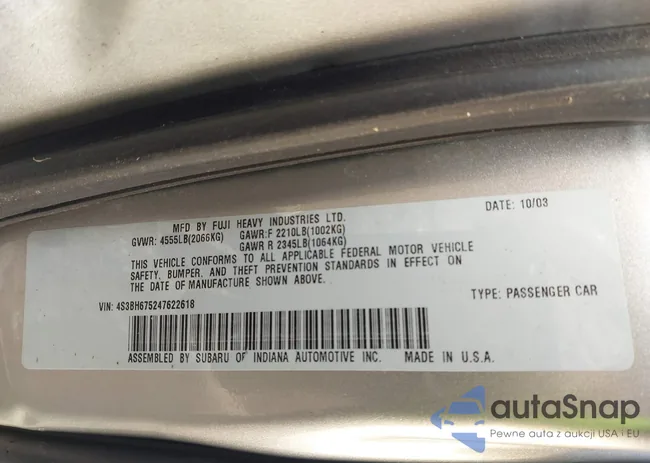 4S3BH675247622618: 44177624