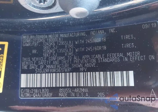 5TDJZRFHXKS617837: 44177678