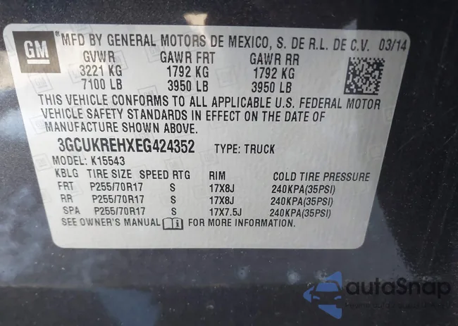 3GCUKREHXEG424352: 44177750