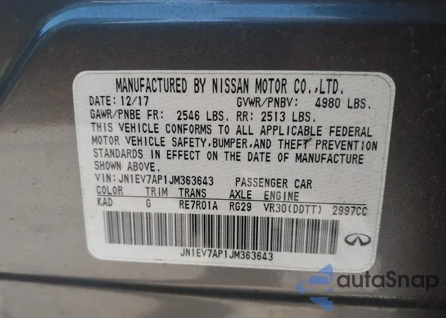 JN1EV7AP1JM363643: 44177777