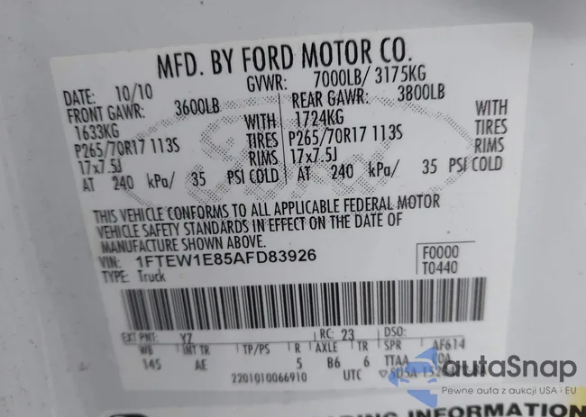 1FTEW1E85AFD83926: 44177828