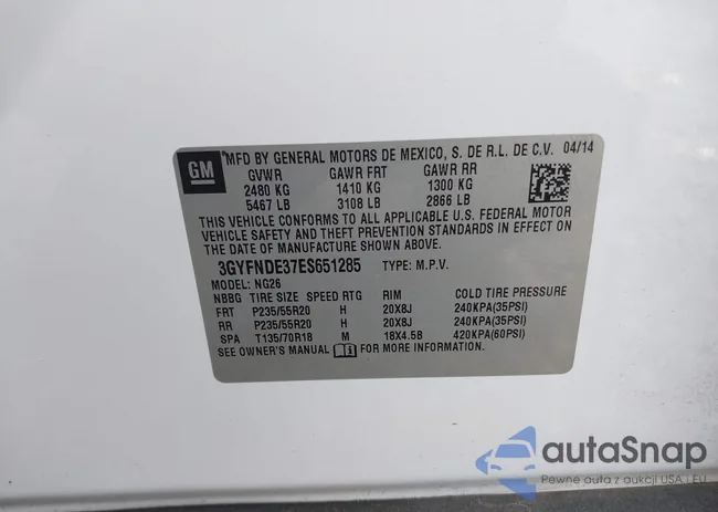 3GYFNDE37ES651285: 44177890