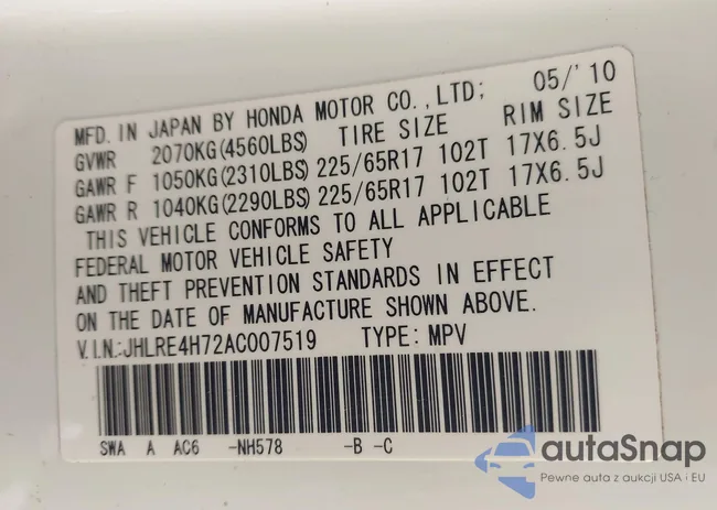 JHLRE4H72AC007519: 44177913