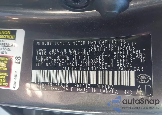 2T1BU4EE5DC091755: 44177095