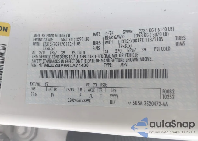 1FMEE2BP9RLA71430: 44177140