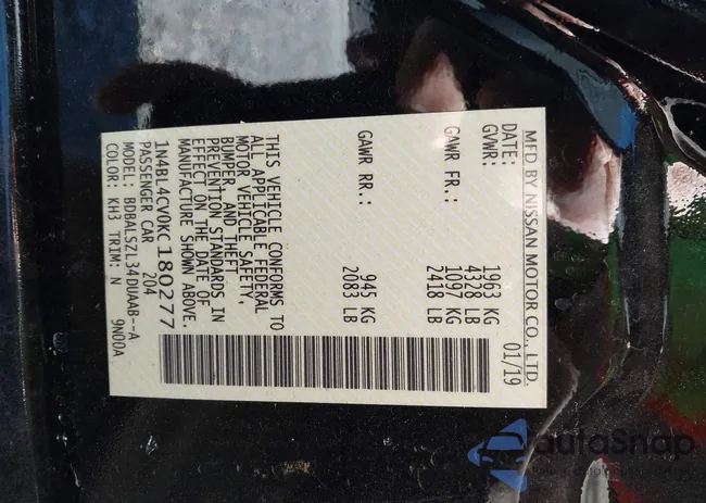 1N4BL4CV0KC180277: 44177150