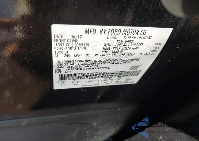 1FM5K8D80DGA73652: 44177197