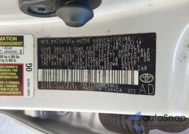 2T1BURHE7EC138956: 44177320