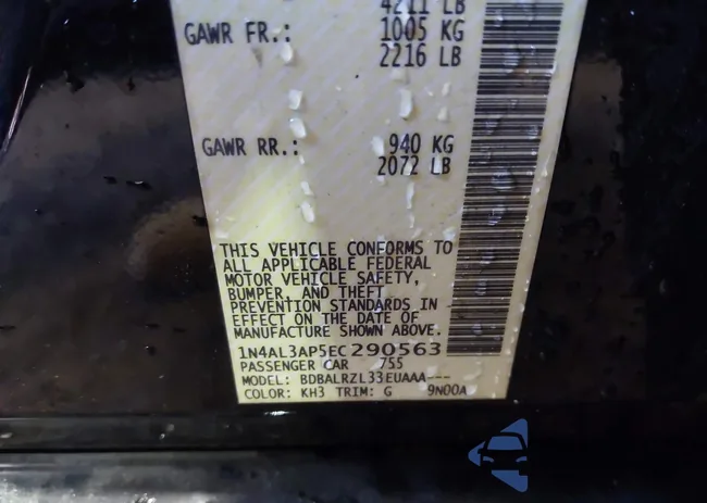 1N4AL3AP5EC290563: 44177405