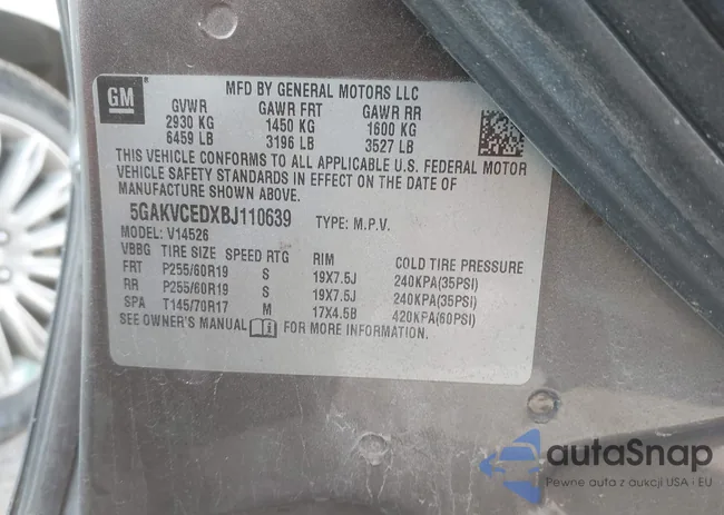 5GAKVCEDXBJ110639: 44178774