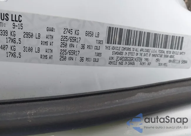 2C4RDGBG3GR143720: 44178889