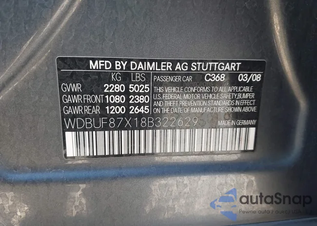 WDBUF87X18B322629: 44178920