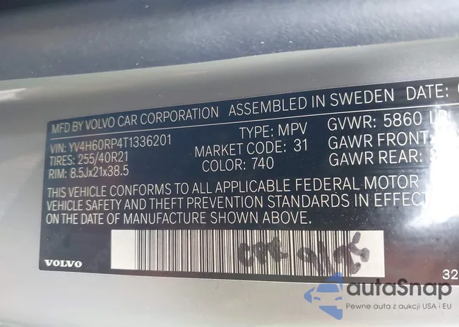 YV4H60RP4T1336201: 44178118