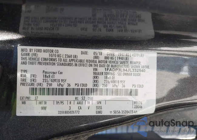 1FADP3L94JL332540: 44178221