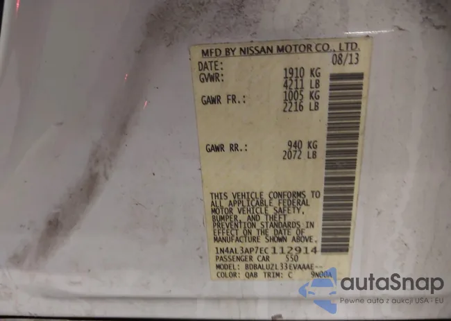 1N4AL3AP7EC112914: 44178283