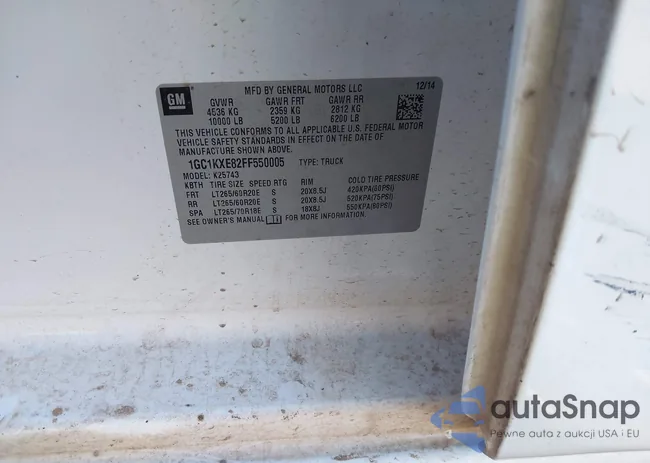 1GC1KXE82FF550005: 44178346