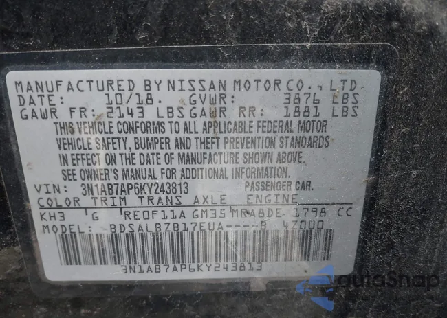 3N1AB7AP6KY243813: 44178407