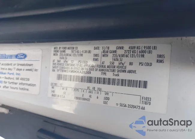 1FTBW3XM9KKA20269: 44179427